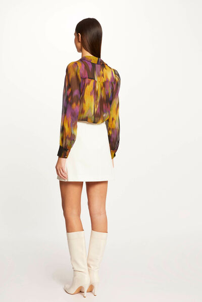 Long-sleeved shirt abstract print multico ladies'