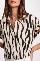 Blouse manches courtes blanc femme
