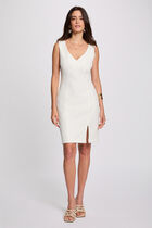Fitted backless dress white women