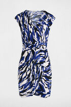 Robe courte ajustée imprimée multicolore femme