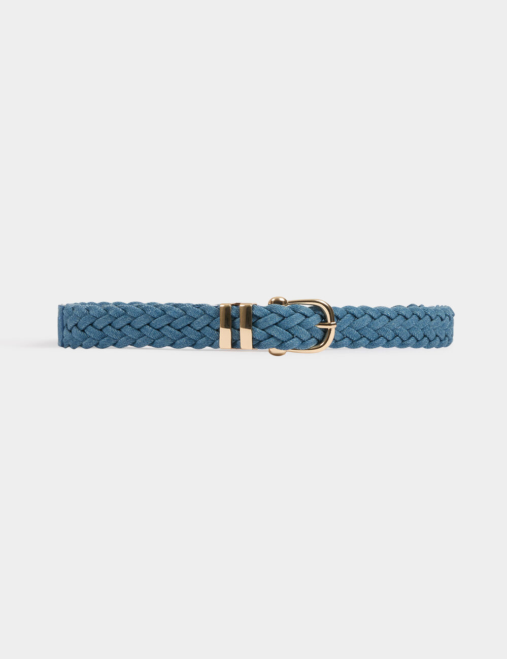 Braided denim belt stone wash denim women