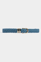 Braided denim belt stone wash denim women