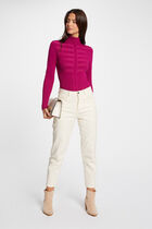 Fitted high neck sweater dark pink women