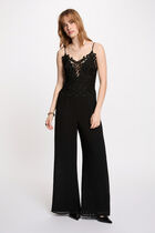 Lace jumpsuit with V-neck black women