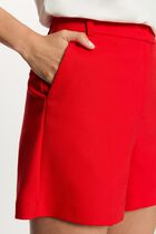 High-waisted shorts bright red women