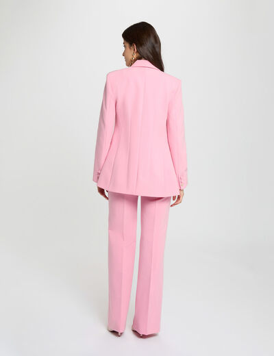 Shawl collar blazer light pink women