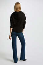 Pull col à capuche noir femme