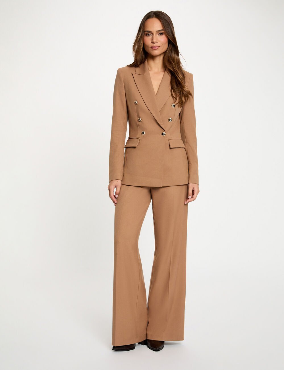 Sleeveless fitted blazer brown women