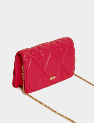 Quilted clutch bag with strap medium red ladies'
