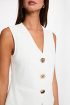 Sleeveless v-neck cardigan white women