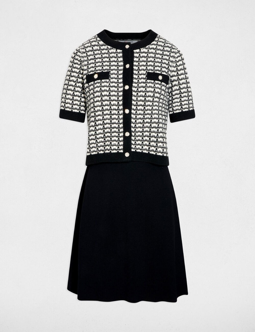 2-in-1 knit effect dress black women