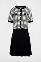 2-in-1 knit effect dress black women
