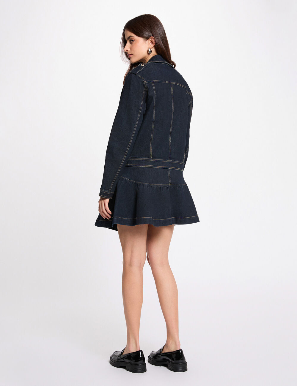 Oversized denim jacket blue women
