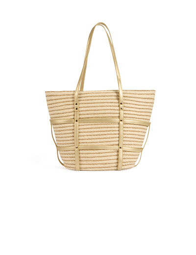 Braided basket bag ecru women