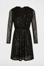 Fitted mini dress sequins black women