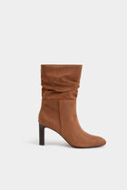 Ruched boots beige women