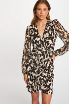 Robe courte ajust�e imprim�e multicolore femme