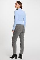 Pull manches longues maille duveteuse bleu ciel femme