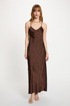 Satin dress with v-neck multicolor women