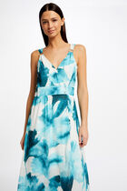 Printed maxi wrap dress multicolored women