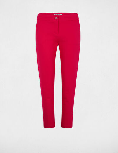 Cigarette trousers with darts raspberry pink women