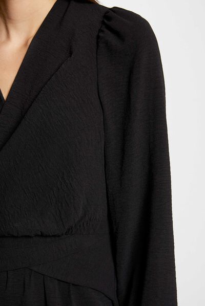 Short straight dress black ladies'