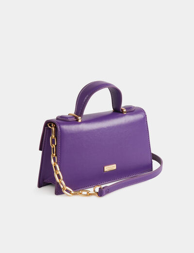 Clutch bag with strap dark purple ladies'
