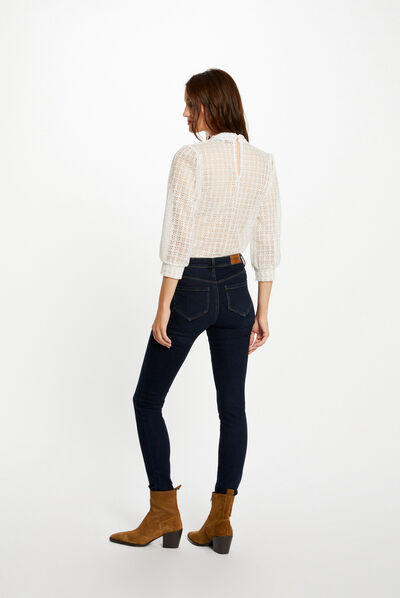 3/4-length sleeved t-shirt with lace ecru ladies'