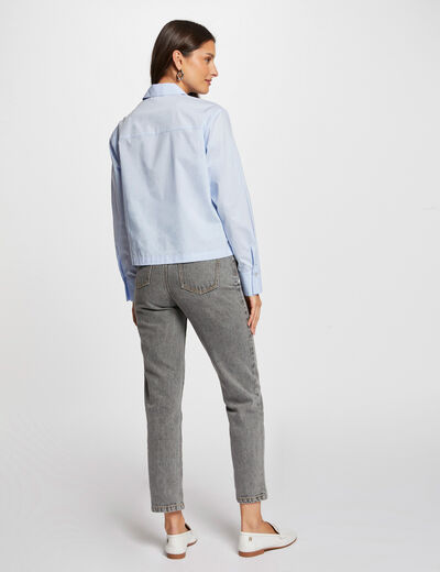 Long-sleeved shirt mid blue women