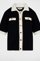 Gilet col à revers noir femme