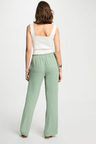 Loose wide leg trousers light green women