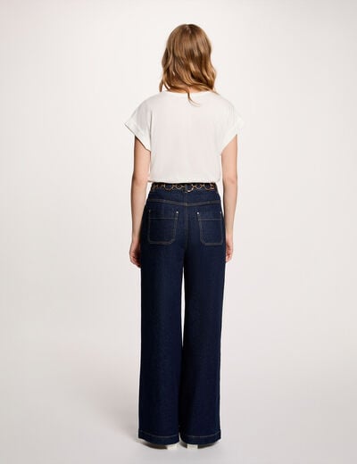 Round neck short-sleeve t-shirt white women