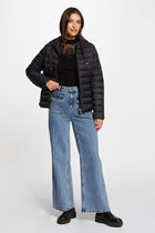Padded jacket with hood black women