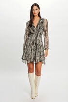 A-line dress with snake print multicolor women