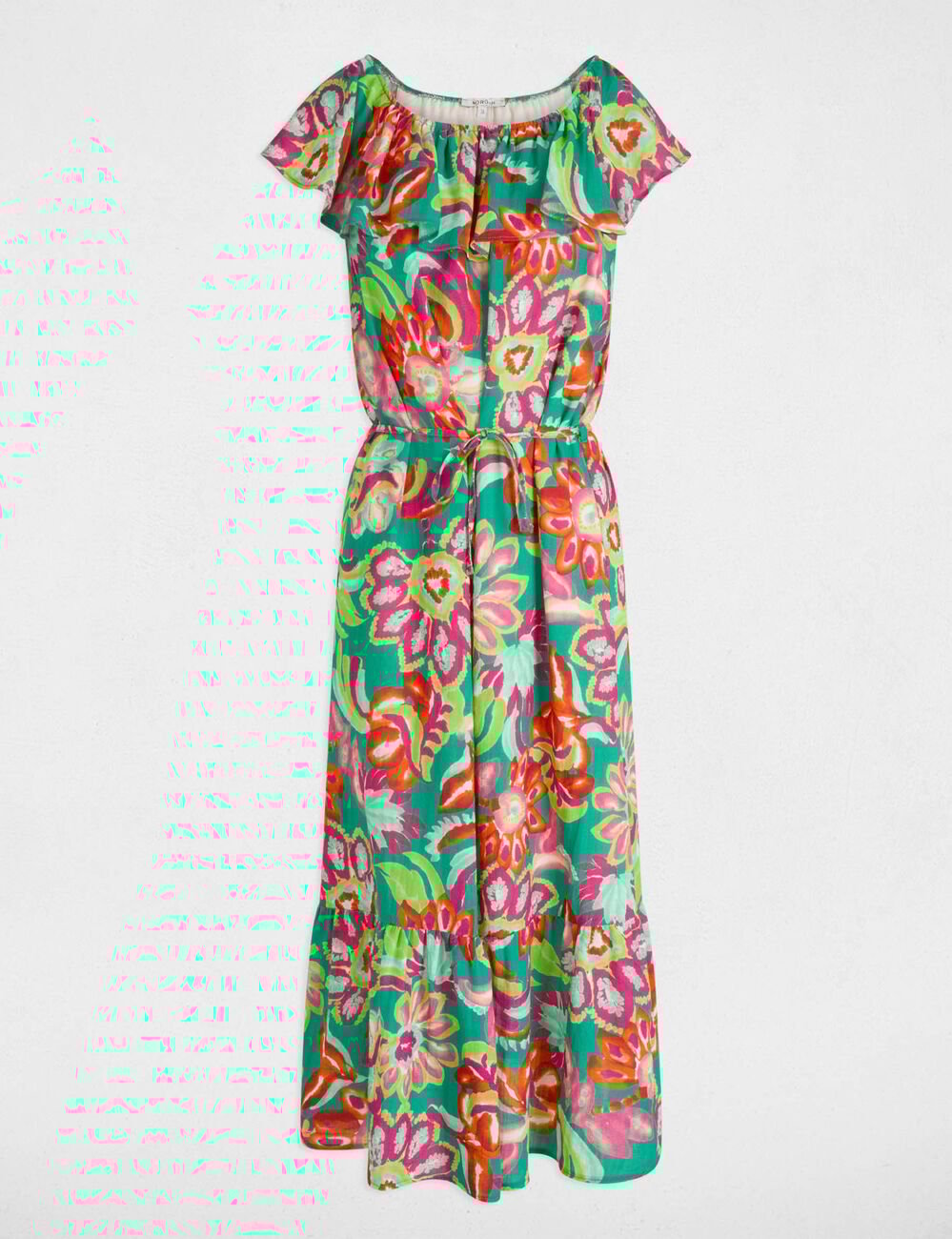 Printed flared midi dress multicolor women