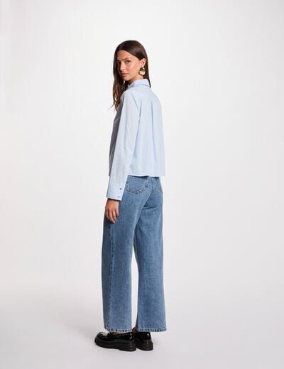 Long sleeve shirt sky blue women