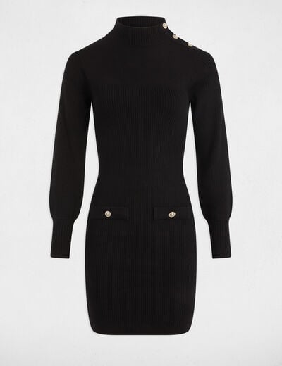 Short dress with high neck black women
