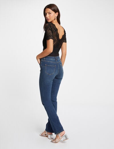Short-sleeved lace body black women