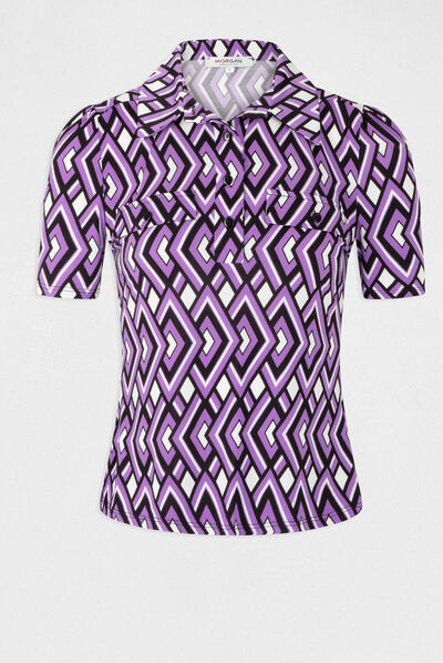 Printed short-sleeved t-shirt multico ladies'