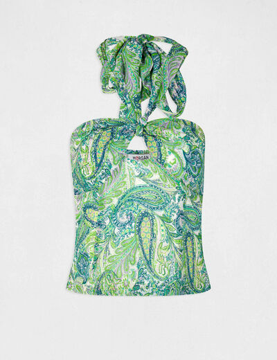 Printed bustier with tied straps multico ladies'