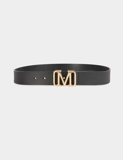 Black leather belt black women