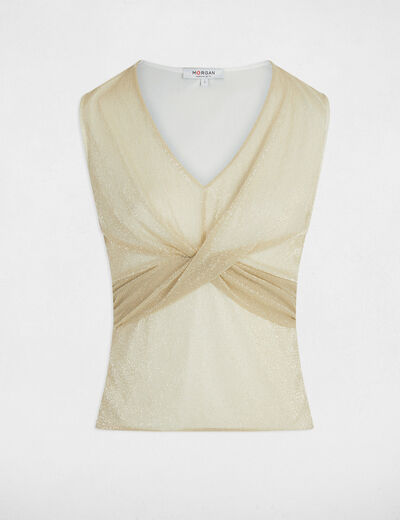 Sleeveless vest top gold yellow women