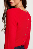 Jumper 3/4-length sleeves red women