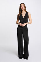 Pantalon large fluide noir femme