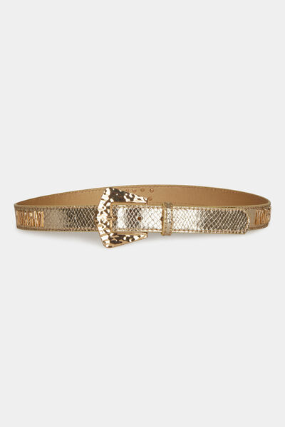 MORGAN belt with snake effect gold ladies'