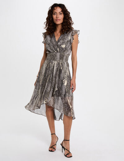 Long wrap dress multicolor women