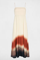 Maxi loose straight dress dark brown women