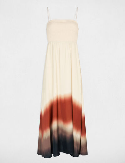 Maxi loose straight dress dark brown women
