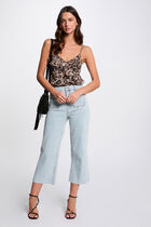 Printed top thin straps multicolor women