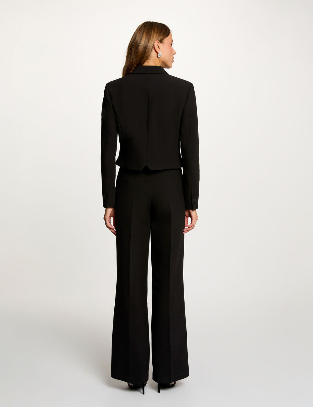 high waisted wide trousers black women High-waisted wide trousers black women
